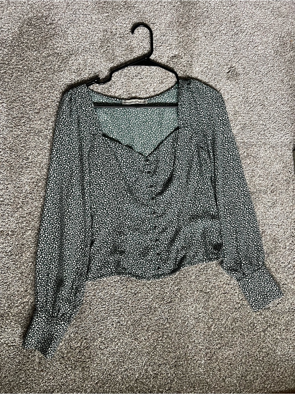Abercrombie & Fitch Green Ditsy Wrap Blouse